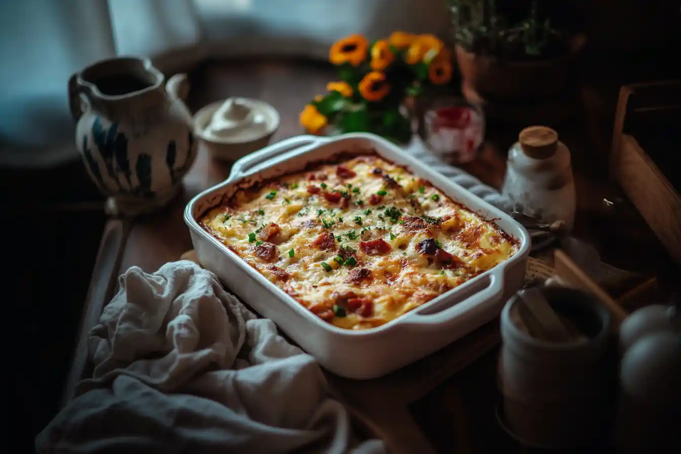 Preparing Breakfast Casserole for Overnight Refrigeration