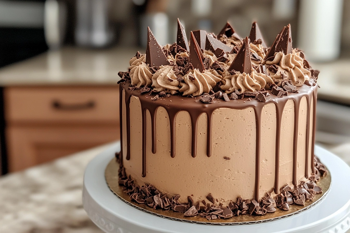 A delicious dessert shooter with layers of cake and frosting.