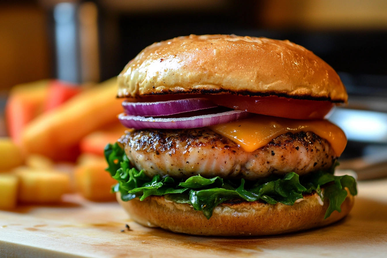 A close-up of what do we put in the burger to achieve a great taste.