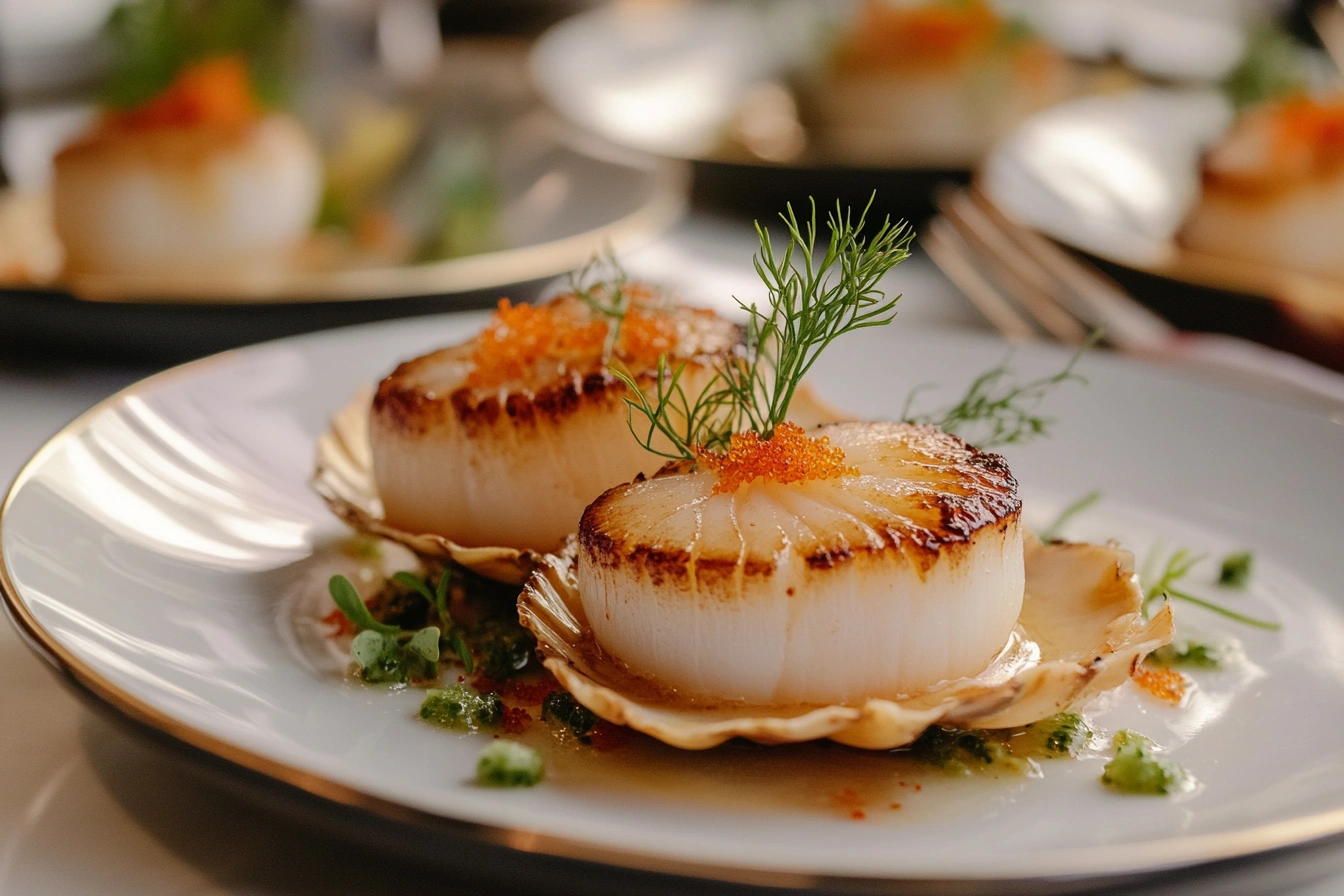 A collection of delicious scallops recipes ready to be served.