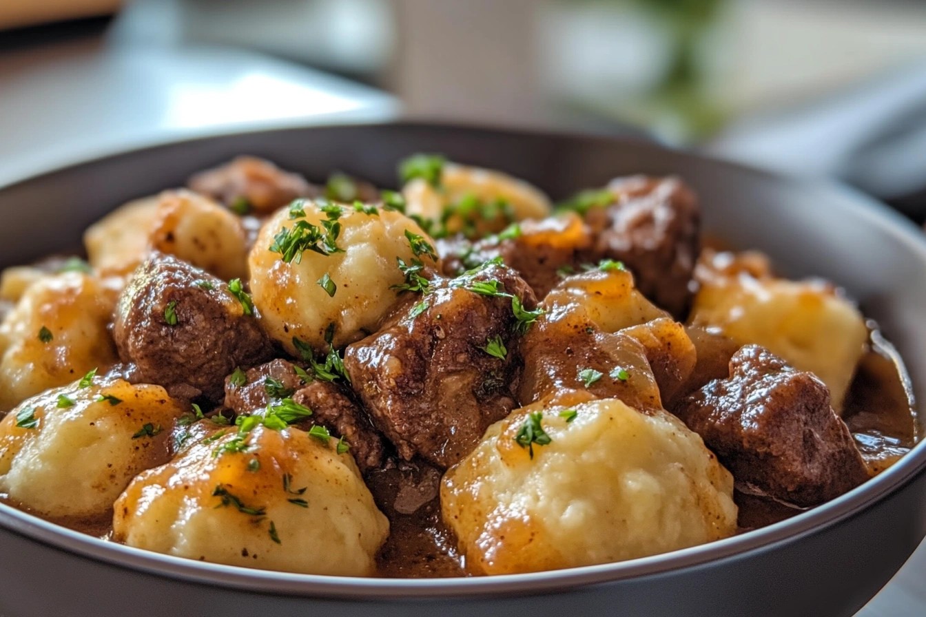 Delicious meal featuring what to eat with beef stew and dumplings.