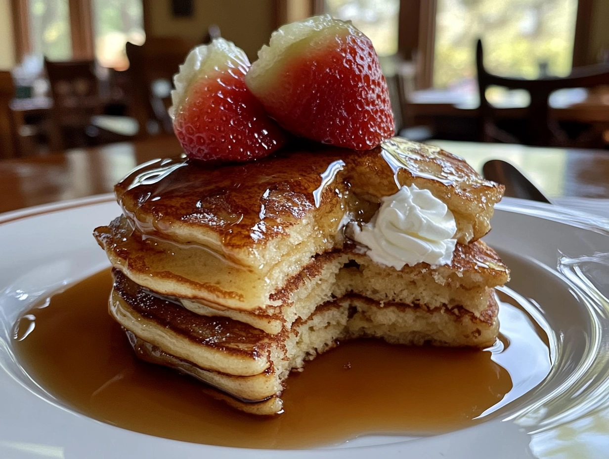 A close-up of beautifully prepared pancakes and French toast.
