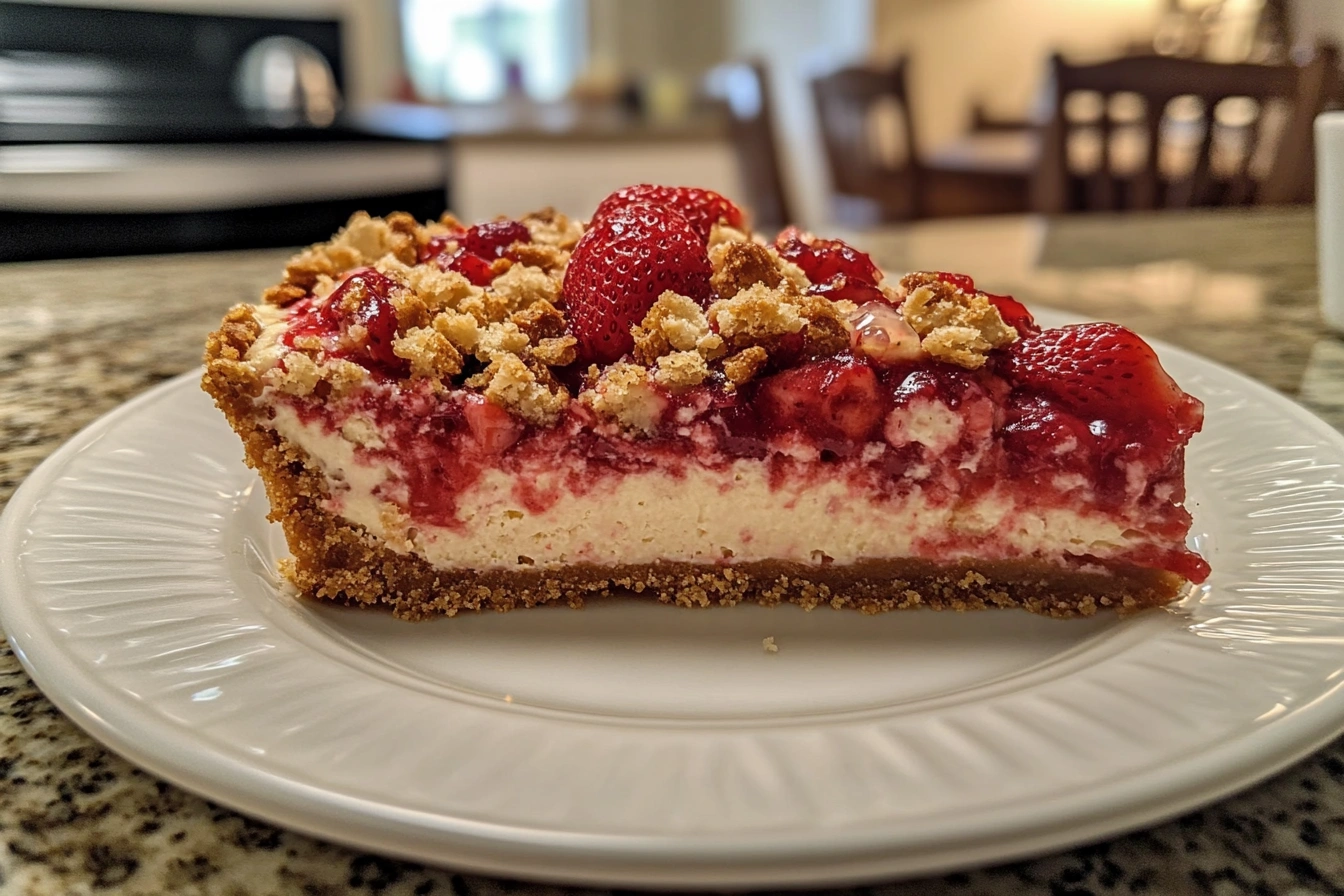 Delicious strawberry cheesecake